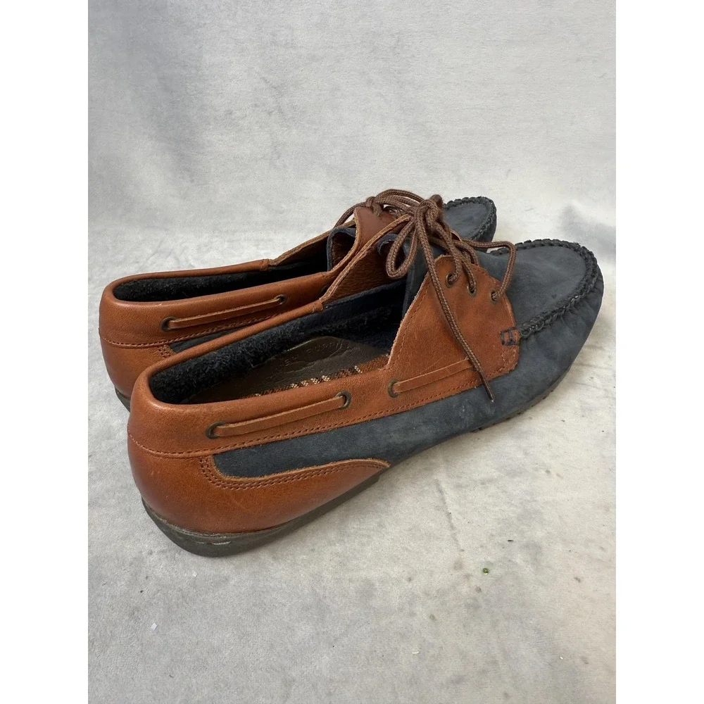 Hush Puppies Shoes Mens Size 10M‎ Leather Moc Toe Casual Lace Up Loafers